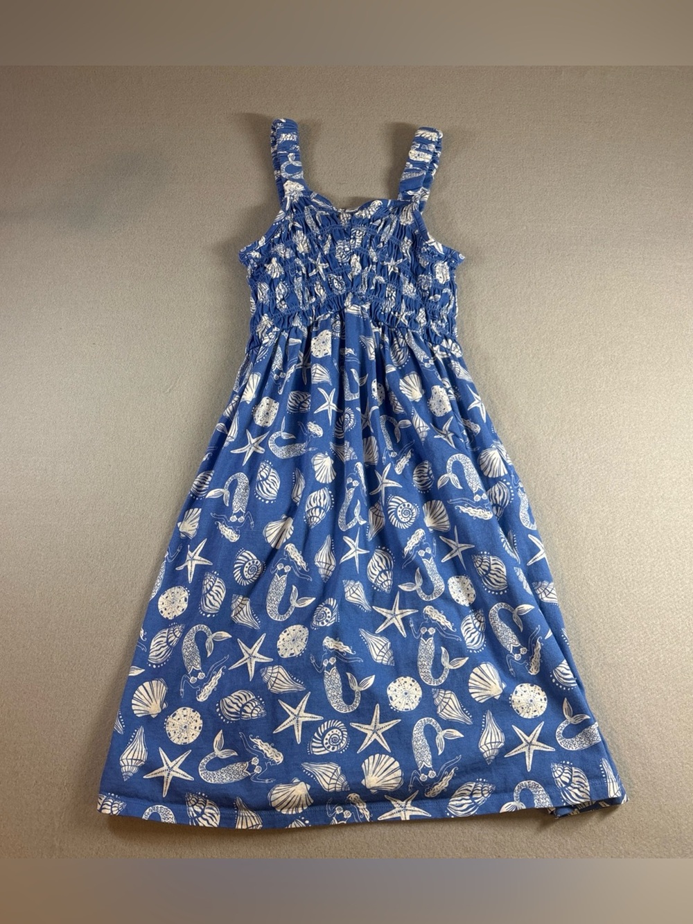 Old Navy Blue and White Smocked Top